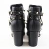 Great Valentino Garavani Short Boots With Rock Studs Black Leather Women 35.5 Used