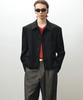 Noirer Virgin Wool Crop Jacket (Black)