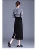 Slimming Draped Black Midi Skirt - Spring/Summer 2026 Collection, Elastic Waist, Casual Fit