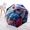 1 pz Ombrello Pieghevole Automatico Gufo Colorato   Compatto Design a 8 Stecche, Telaio in Ferro Resistente per Viaggio, Esterno,  a0920105