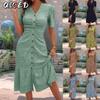 Fashion Summer Spring Short Sleeve V-Neck Casual Dresses