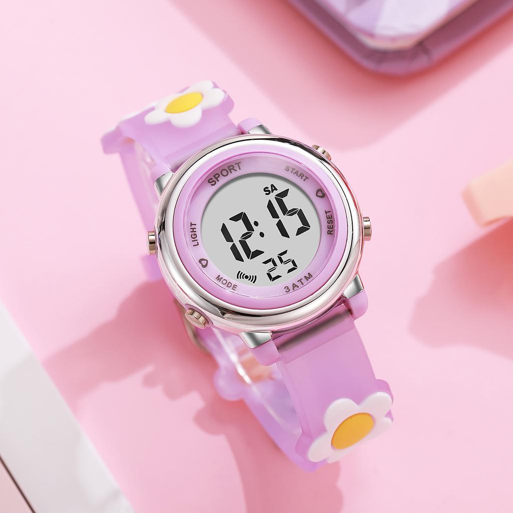 Fashion simple cute cartoon floret electronic watch LED electronic display, suitable for Christmas Halloween gifts