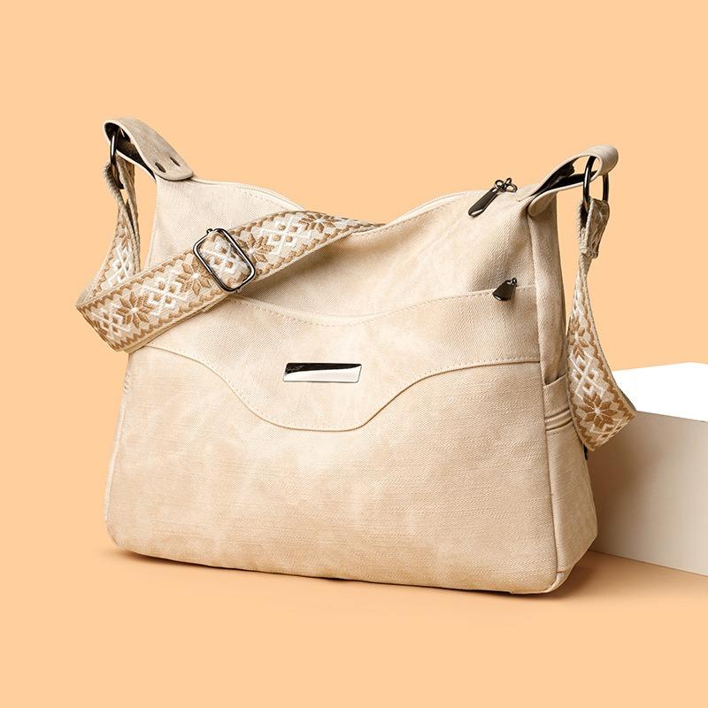 New women's bag large capacity messenger bag casual mother bag versatile shoulder bag soft leather shoulder bag