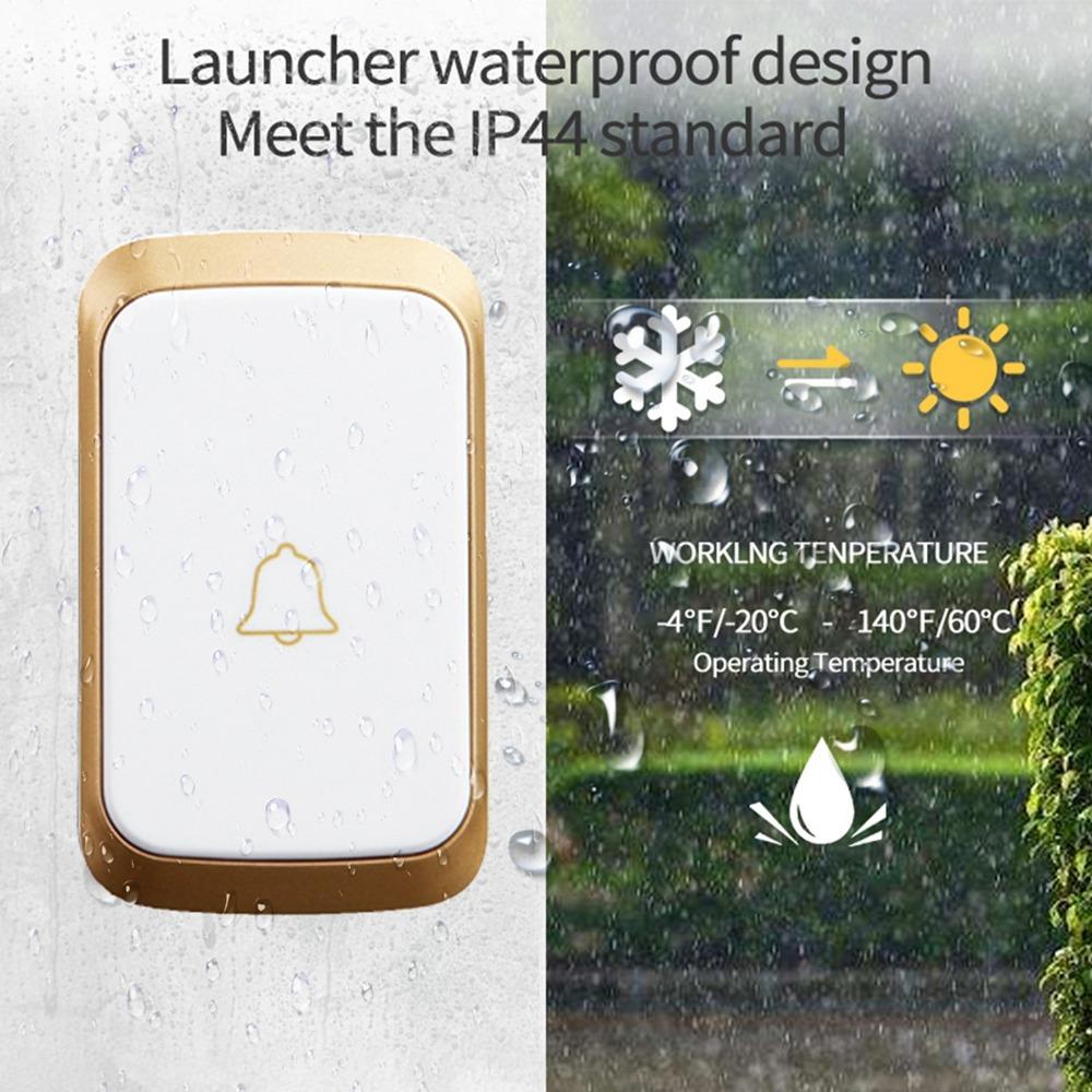 Remote Doorbell Self-powered Button Door Bell Receiver 300M Intelligent Door Chime Home