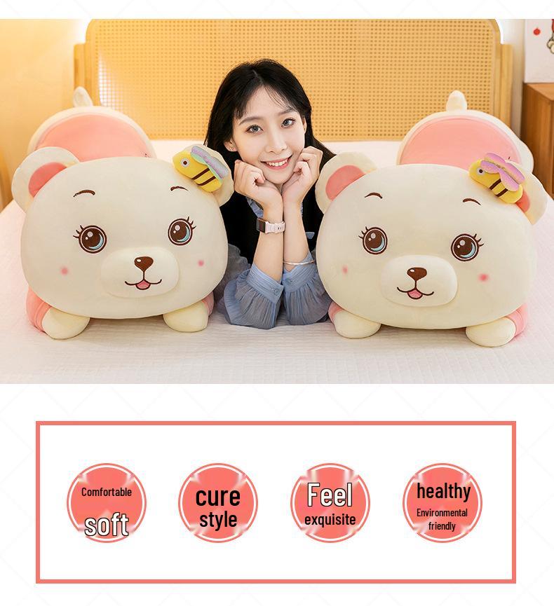 Adorable Soft Bee Bear Hugging Pillow Plush Toy, Great Gift for Girlfriend's Birthday