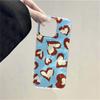 Blue Brown Heart-shaped Leopard Pattern Phone Case for IPhone 11 12 13 14 15 16 Pro Max X XR 7 8 Plus Soft Edge Shockproof Cover
