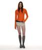 PARTIMENTO WOMEN 3-Way Cowl Neck Long Sleeve Tee_Orange