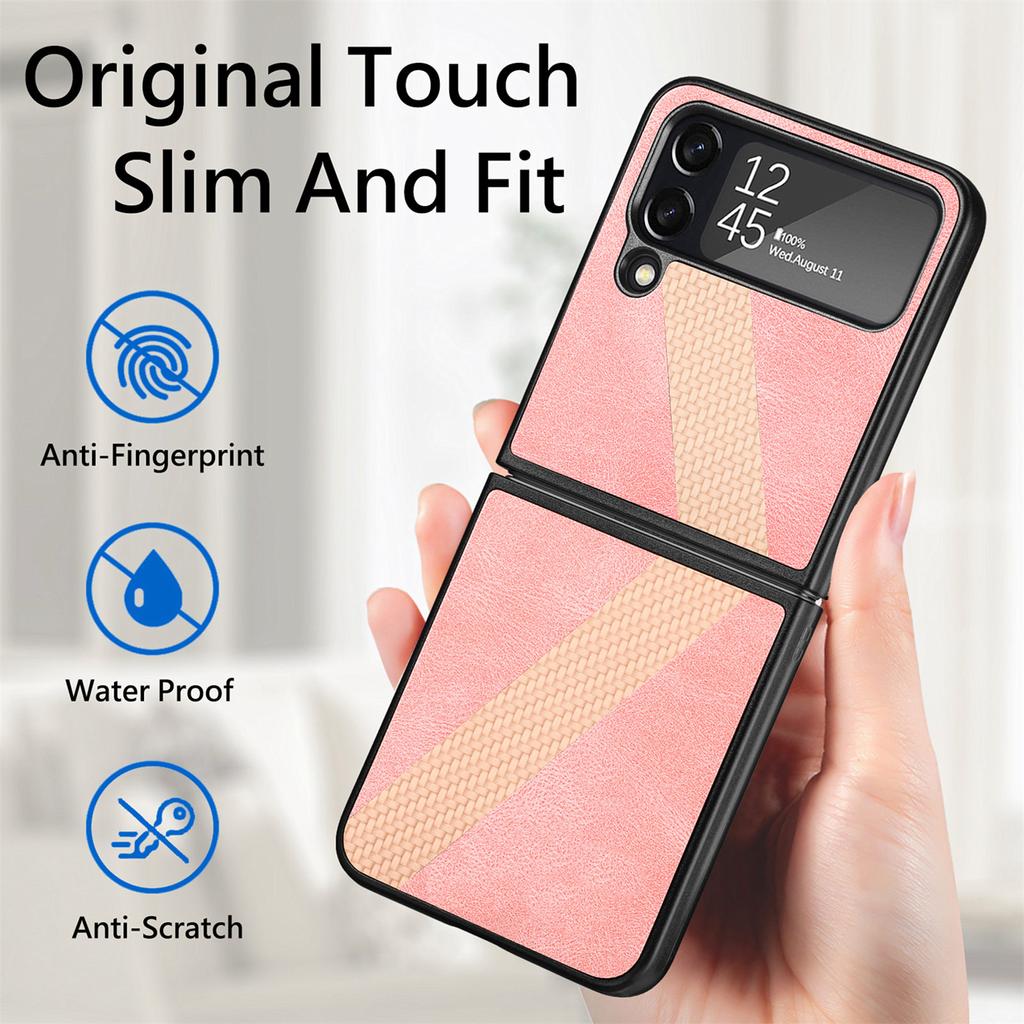 Thin Lightweight Leather Folding Cases For Samsung Galaxy Z Flip 4 5g Flip4 Zflip4 Anti -Drop Cell Phone Cover Case