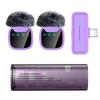 Mini Microfono Wireless Professionale con Custodia di Ricarica a Cassetto per IPhone Android Doppio Microfono Lavalier per Registrazione Video