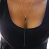 Sweater Chain Women's Fashion Simple Black Beaded Handmade, Black Crystal Long Fringed Necklace