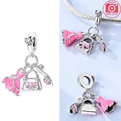 Charms Copper Summer Sandals Skirts Bags Pendants Fit Charms Plata Original Bracelet Beads Women Jewellery Making Diy