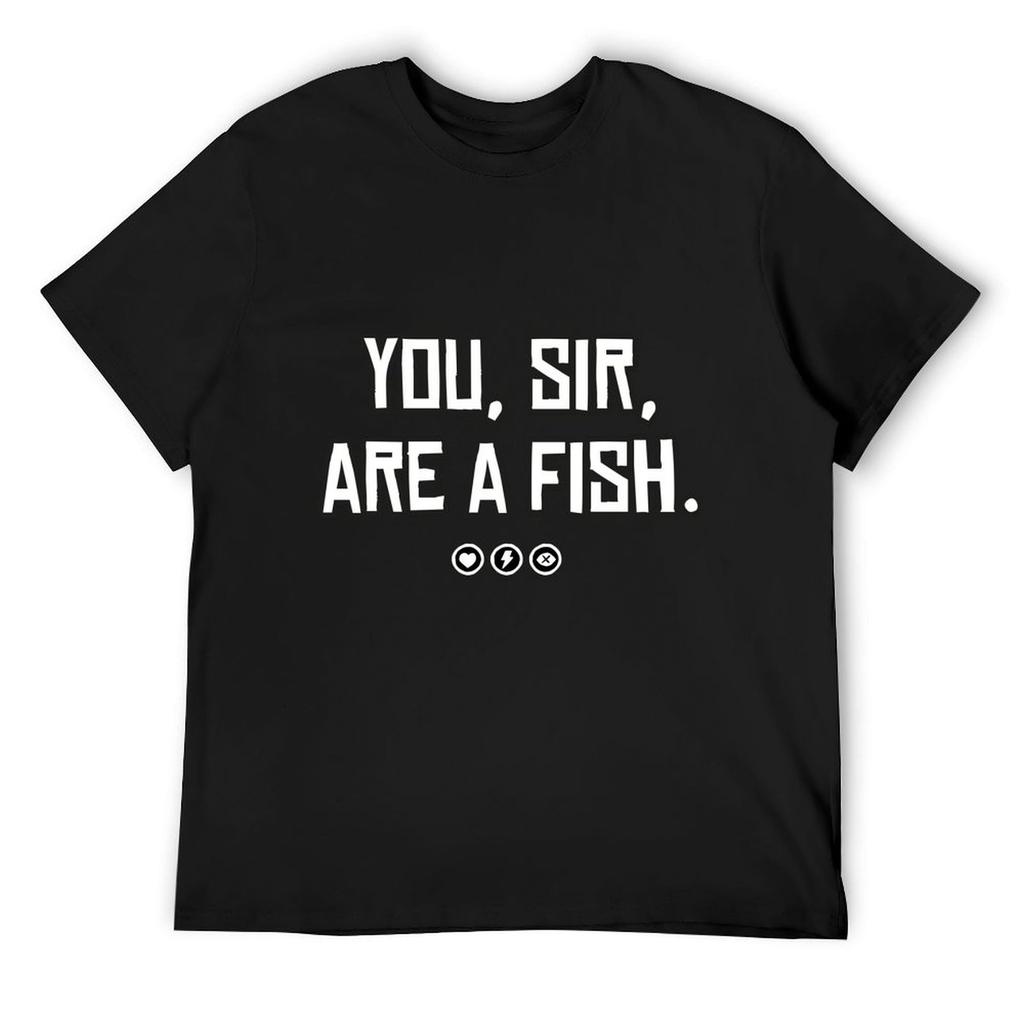 You, Sir, Are a Fish | Red Dead Redemption 2 Inspired Design T-Shirt Tops Blue Archive Big and Tall T Shirts for Men