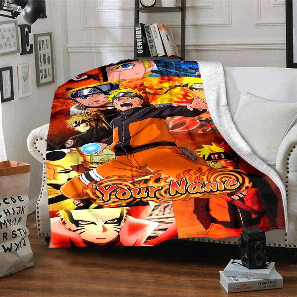 Naruto Character Personalized Name Blanket Multi-purpose Personalized Blanket Durable Comfort Throw For Living Room Office Office Chair Seaside
