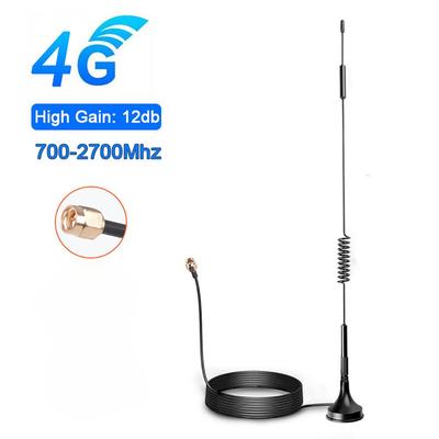 1 PC High Gain 12dBi 4G antenos SMA vyriškos jungties LTE magnetinės antenos signalo stiprintuvas