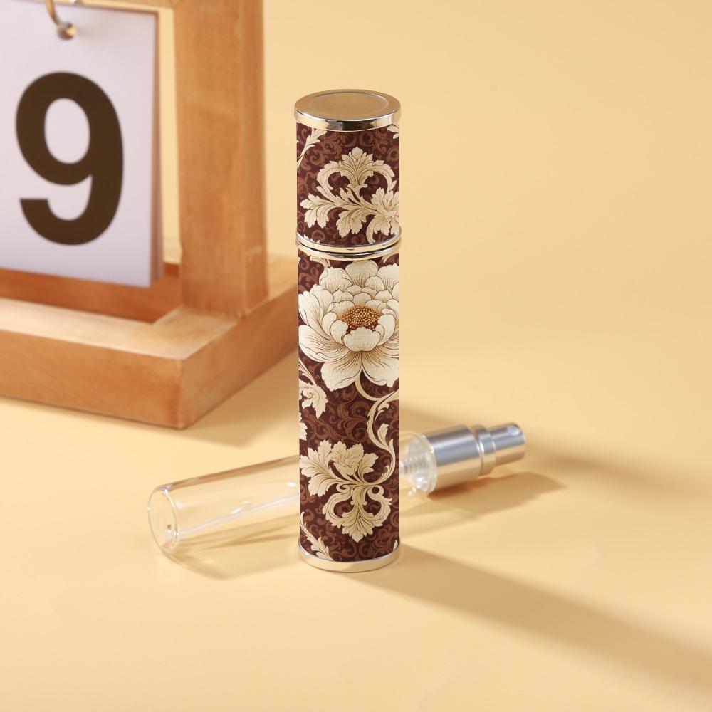 10ml Mini Perfume Bottle PU Leather Essential Oil Alcohol Spray Rotating Bottle Refillable Spray Atomizer Bottle