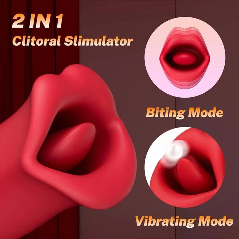 French-Kiss Vibration Tongue Rose FemaleSex Toy Clitorial Massager Multiple Pleasure Modes Intimate Adult Toy for Women