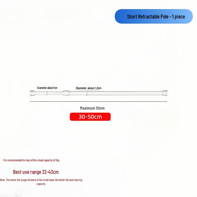 Telescopic No-Drill Curtain & Clothes Drying Rod for Balcony, Door, and Shower