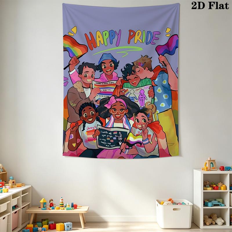 Vibrant Anime Style Pattern Home Decor Tapestry, Wall Hanging, Decorative RV Wall Cloth.ZGT0914012
