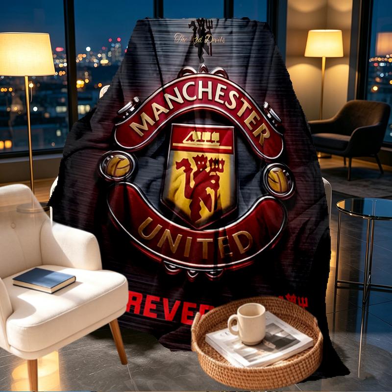 Manchester United F.C Print Blanket - Soft & Comfortable, for Bedroom, Travel, Sofa, Home Decoration - Birthday Christmas Gift for Friend