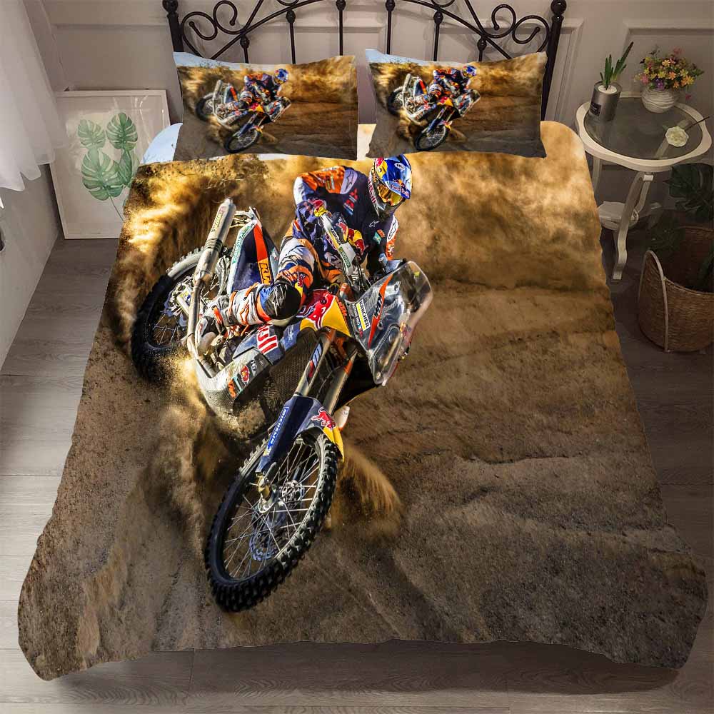 Bedclothes 3D Super Handsome Motorcycle Comforter Bedding Sets Luxury Cotton Duvet Cover Sheet Pillowcover Home Textile Quality