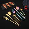 24Pcs Mirror Gold Dinnerware Cutlery Set Stainless Steel Kitchen Flatware Knife Fork Coffee Spoon Home Tableware Silverware Set