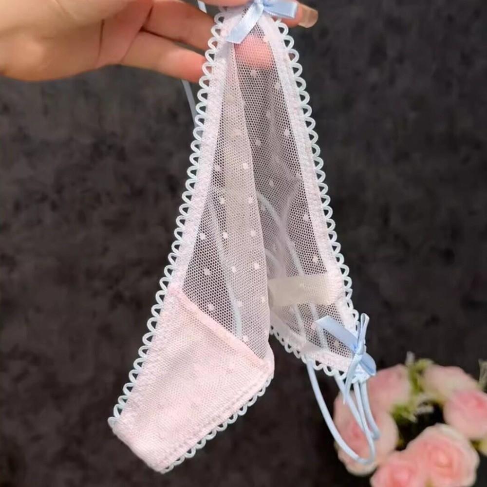 Thin Belt Mesh Dot Panties Briefs Mesh Seamless Panties Cotton Crotch Underwear for Women  Girl