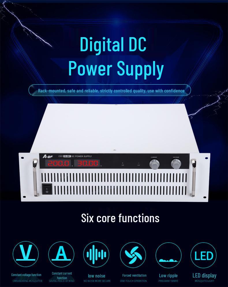 High Power Adjustable DC Regulated Switching Power Supply, 30V-500V, 15-500A, Constant Current.