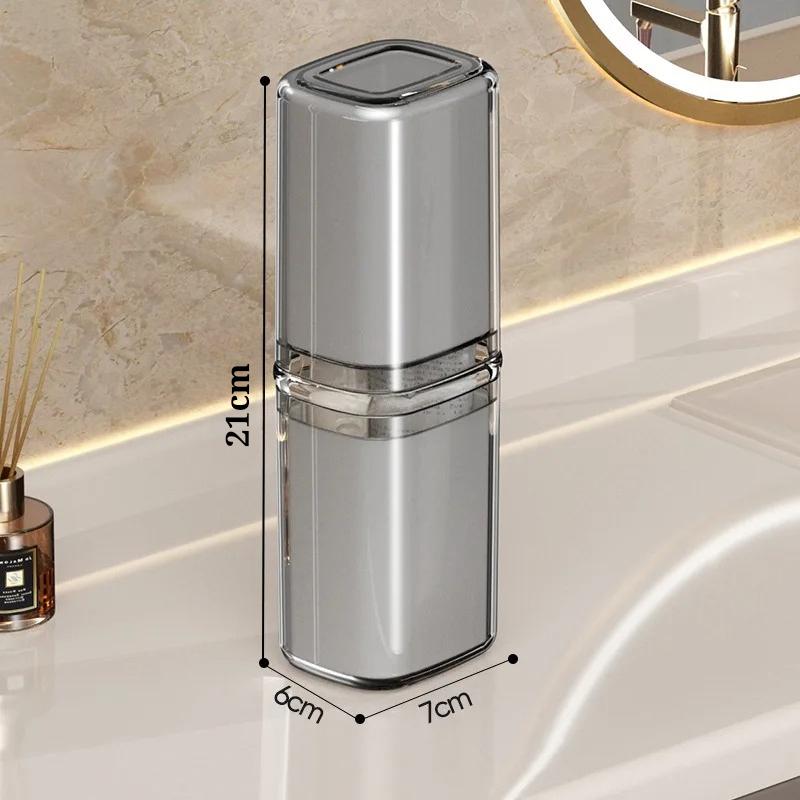 

Квадратный дорожный футляр для зубной щетки Портативный стаканчик для ополаскивателя рта Стаканчики для зубных щеток Дорожное хранение зубных щеток серый