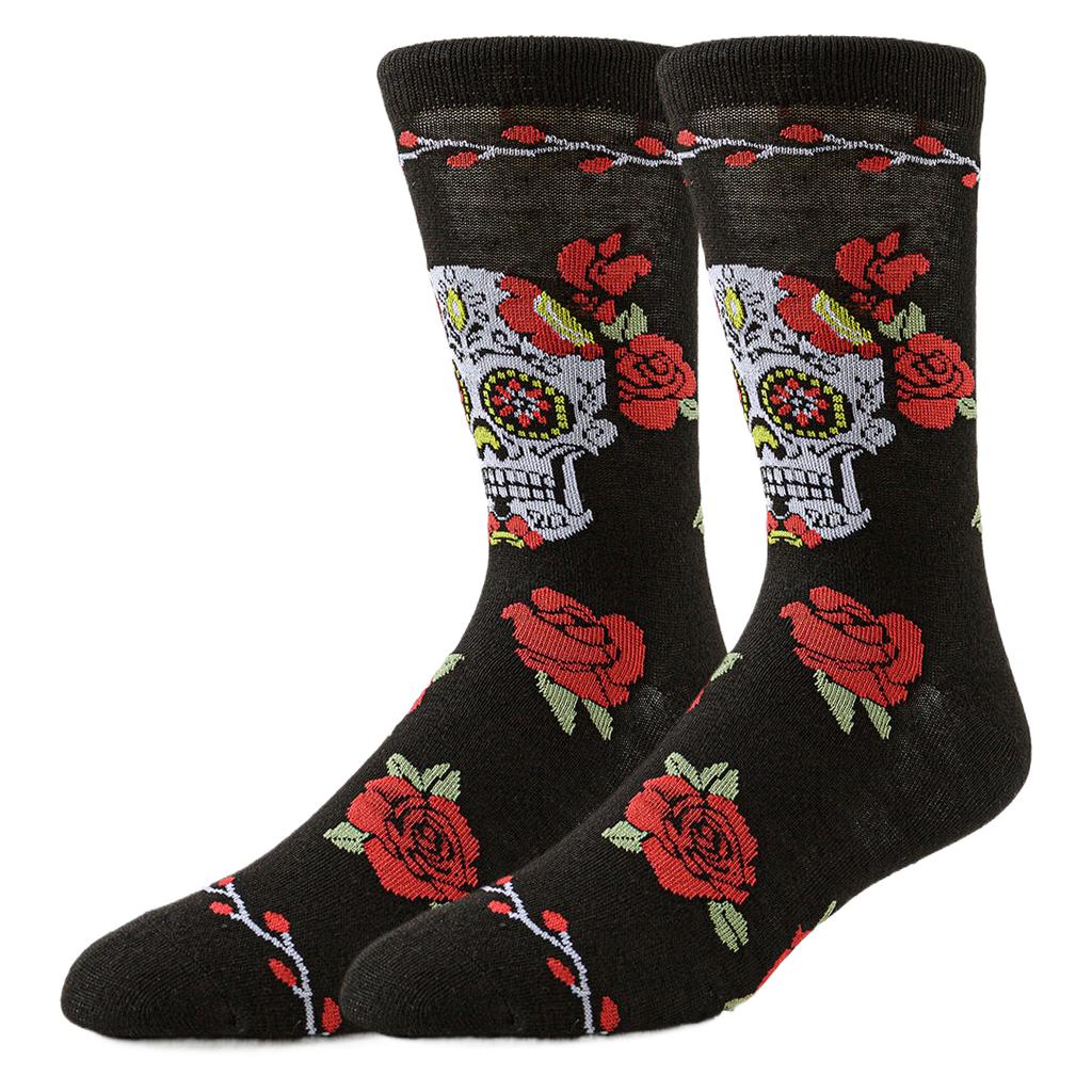 Men Women Tube Socks Sport Misfits Skull Rose Designer Creative Novelty Funny Happy Street Style Socks Skateboard Basketball