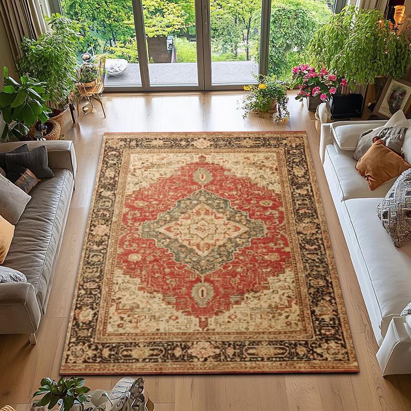 RAKKS Soft Vintage Moroccan Style Area Rug Non-Slip Indoor Outdoor Carpet for Living Room Bedroom Beside Sofa Home Decor