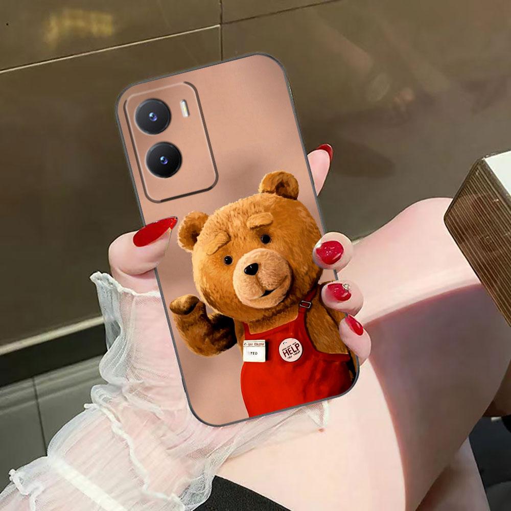 Naughty Cute Bear Phone Case For VIVO V60 V50 V40 LITE S1 V17 V20 SE V21 V23 V23E V25 V25E V27 V27E V29 V29E V30 Case Cover Capa