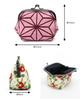 Komon Kobo 3.6-inch Puffy Clasp Pouch with Weeping Plum Blossom Design (Pink) - Futago Chirimen, Kyoto, Wa KOMONO, Edo Komon Pattern, 0217