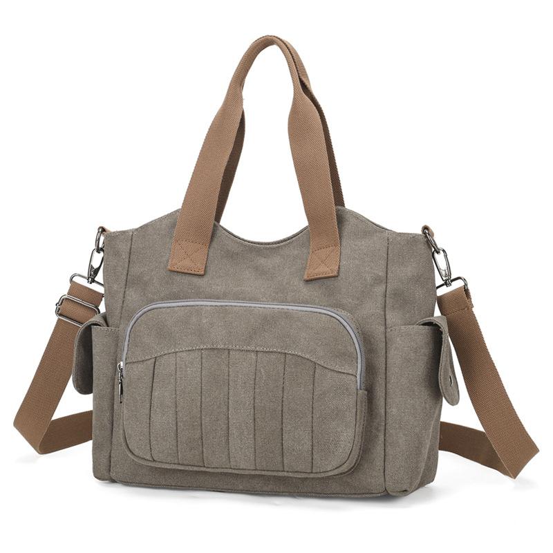 Canvas Bag Commuter Tote Bag Women's Bag Student Large Capacity Shoulder Crossbody Bag