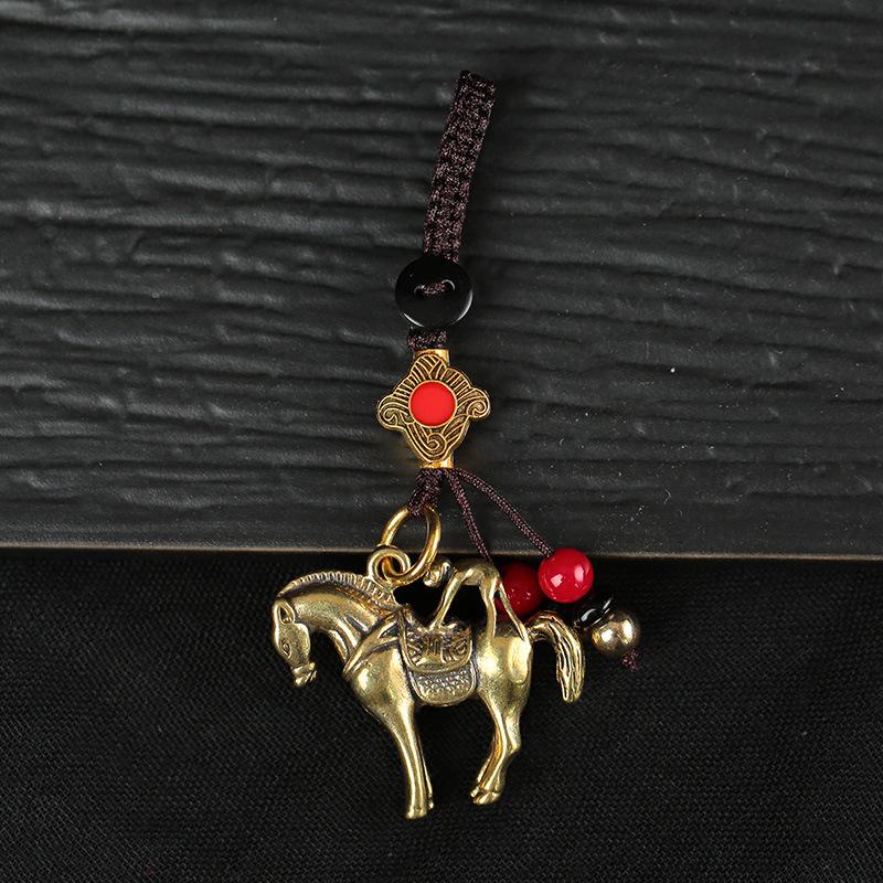 2026 Έτος του Κινέζικου Ζωδιακού Αλόγου Τυχερό Μενταγιόν Μπρελόκ Χάλκινο Φενγκ Σούι Πλούτου Μπρελόκ Γυναικείο Ανδρικό Γούρι για Τσάντα Κοσμήματα Δώρο