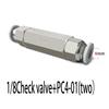Air Check Valve for 6mm/8mm/10mm OD Hose 1/4' Brass One-Way Single-Check Valve for Air Gas Compressor Pipe Fitting Adapter