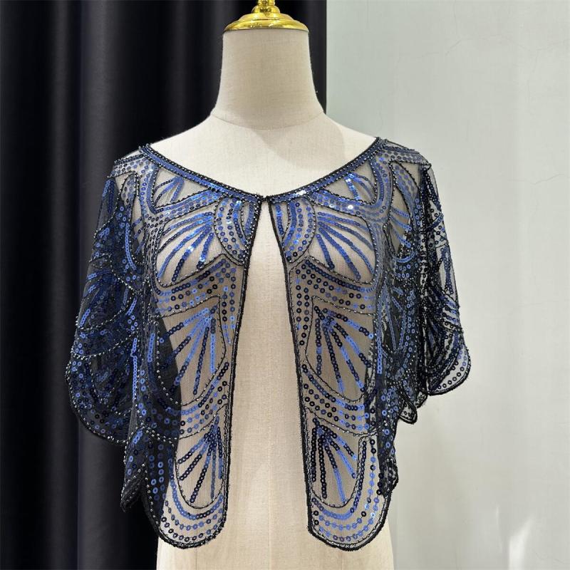 Sequins Coat Poncho Women Scarf Outfits Black Cape Ladies Scarves Party Outerwear Shawls Casaco Wraps Woman Clothes Robe Mujer