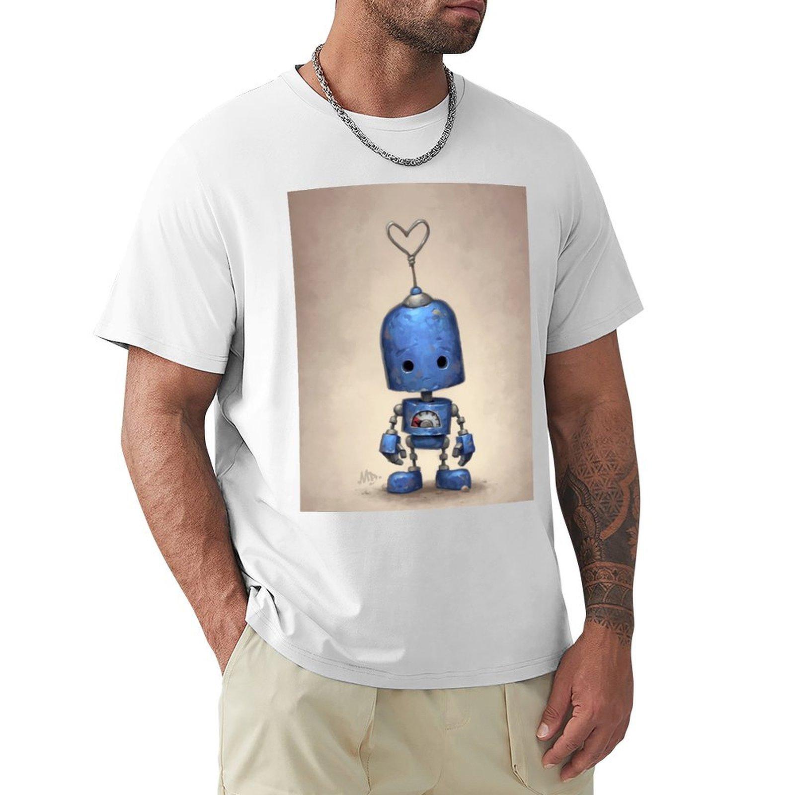 Blue TShirt korean fashion fashion shirts vintage custom t shirt outfits for men S