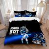 סט מצעים 3 חלקים Astro Bot Rescue Mission כיסוי שמיכה עם 2 ציפיות למיטה מתנת יום הולדת לבית