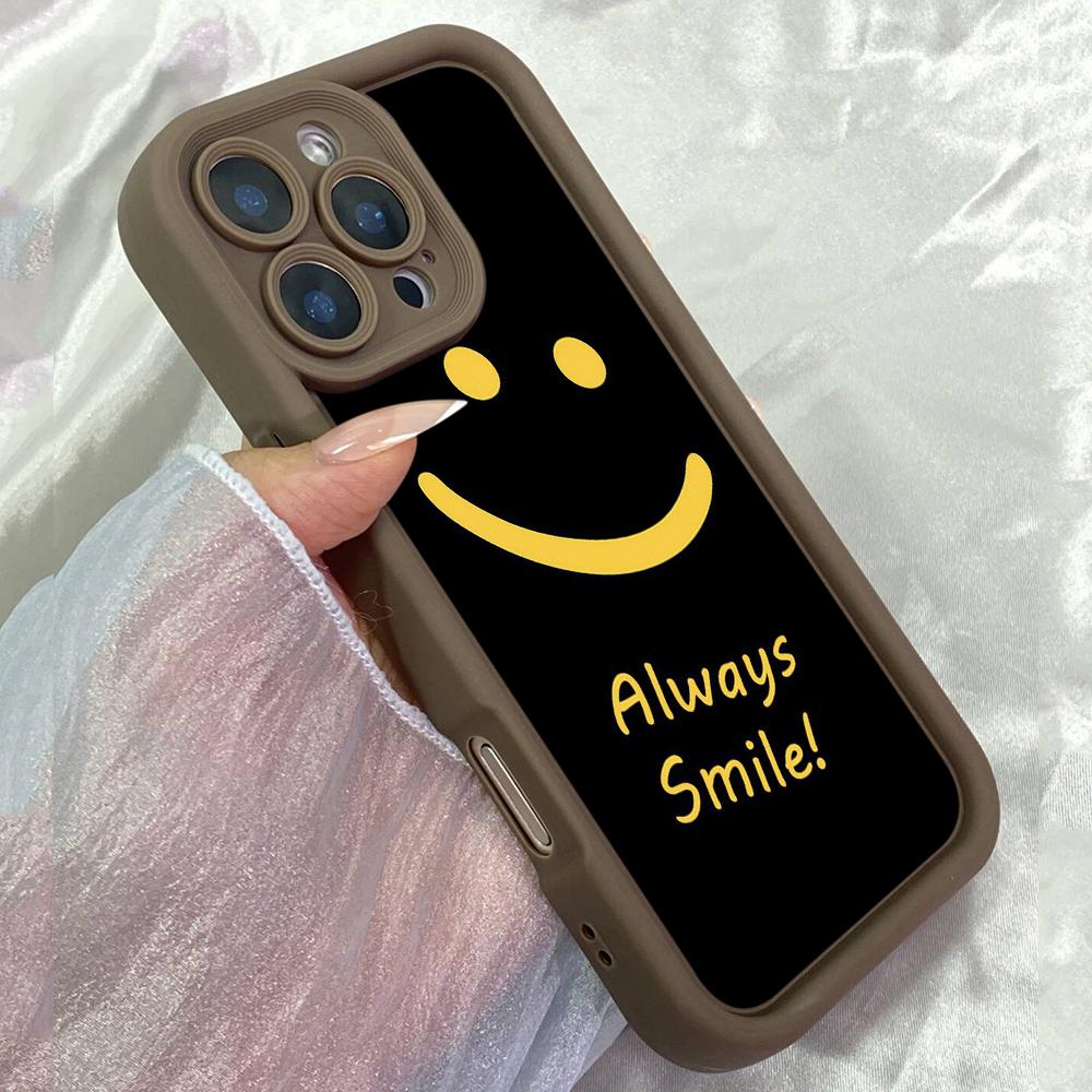 JT13 Always Smile! Phone for for iPhone 17 16 Pro Max Samsung S26 S25 Ultra A17 A16 A26 A06 A07 Xiaomi 15T Redmi Note 14 Pro Plus Soft TPU Case Cover