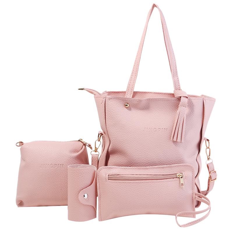 Woman Bag New Fashion Four-Piece Shoulder Bag Set Messenger Bag Wallet Handbag Bolsa Feminina Luxury Girls Messenger Bag