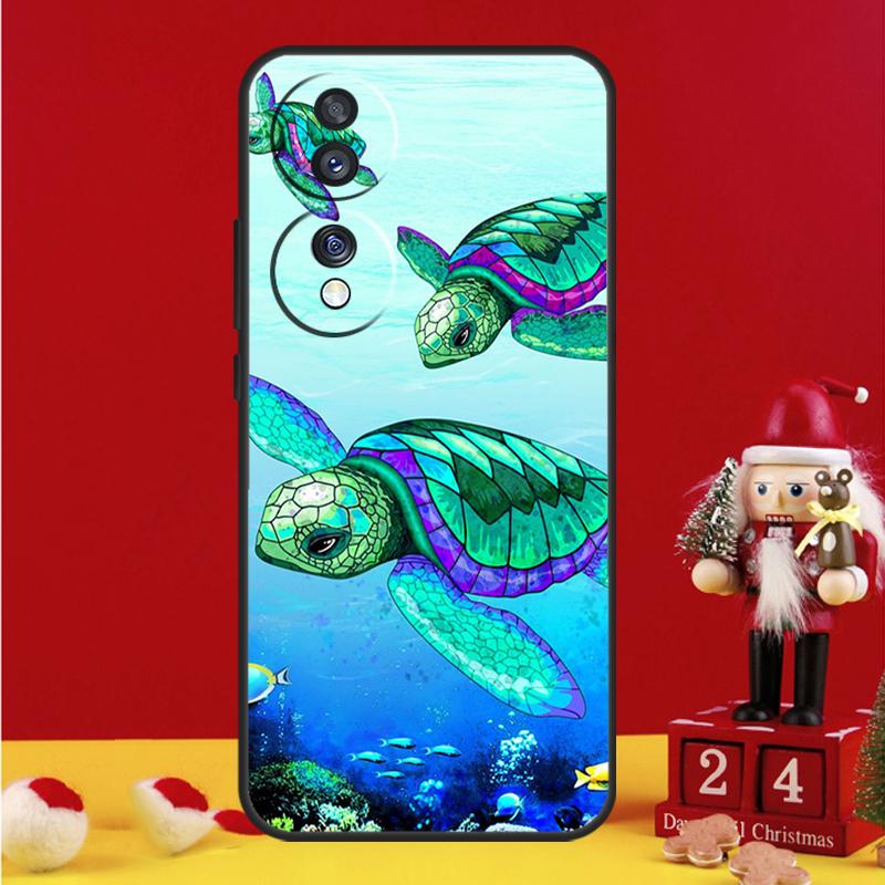 Sea Turtle Case For Honor 90 70 50 Magic 6 Lite Magic 5 Pro Honor X6a X7a X8a X9a X8 X9 X8b X9b Case
