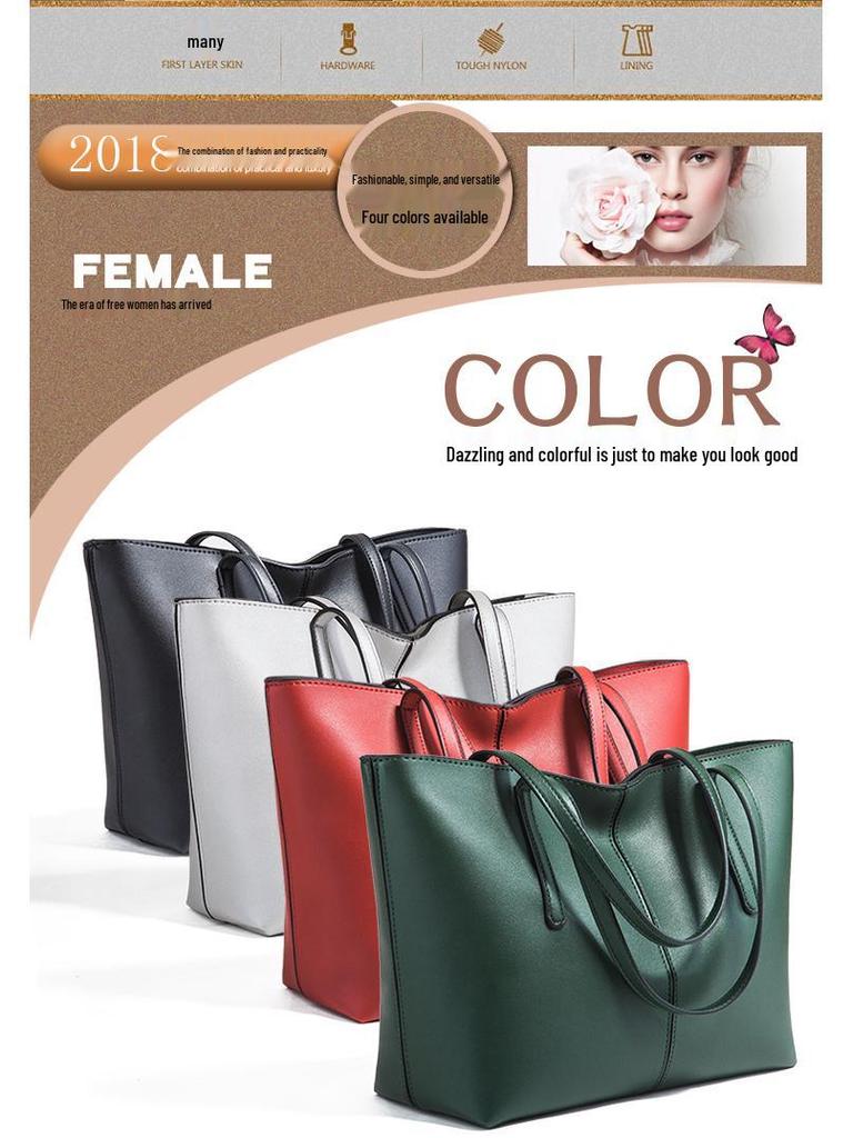 2022 Ny Dam Stor Kapacitet PU Tote Handväska