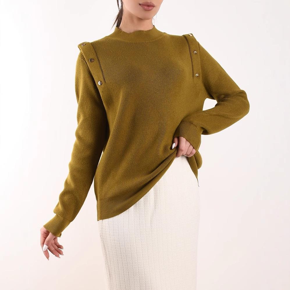 

Женская однотонная трикотажная майка с полувысоким воротом, осень-зима 2024 S оливковый