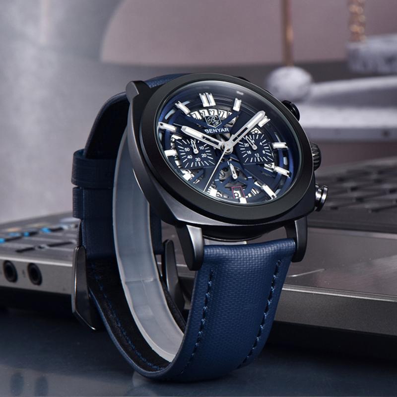 BENYAR Men's Fashion Sports Multi Functional Waterproof Calendar Business Quartz Watch