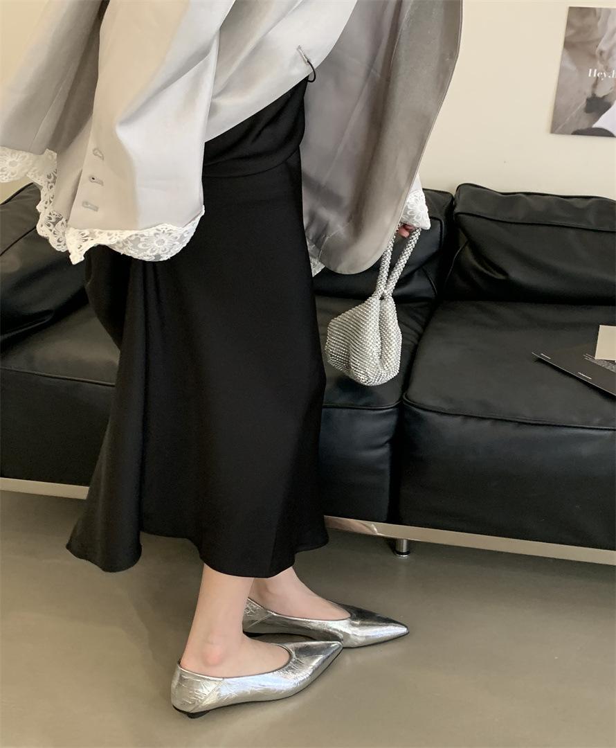 

2025 новая весна французский светлый рот высокий каблук темперамент туфли-лодочки женские тонкий каблук модные универсальные женские туфли 39 серебряный