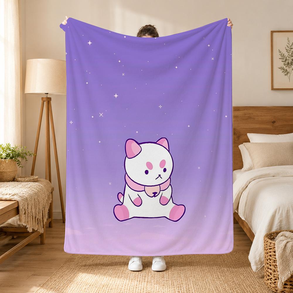 Coperta in flanella Bee and PuppyCat Animation Series, 240g, adatta per divani, letti, uffici, squisite coperte regalo
