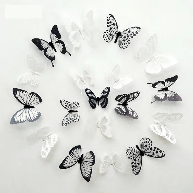 New 18pcs/lot Crystal Butterflies 3d Wall Sticker Beautiful Butterfly Living Room for Kids Room Wall Decals Home Decoration
