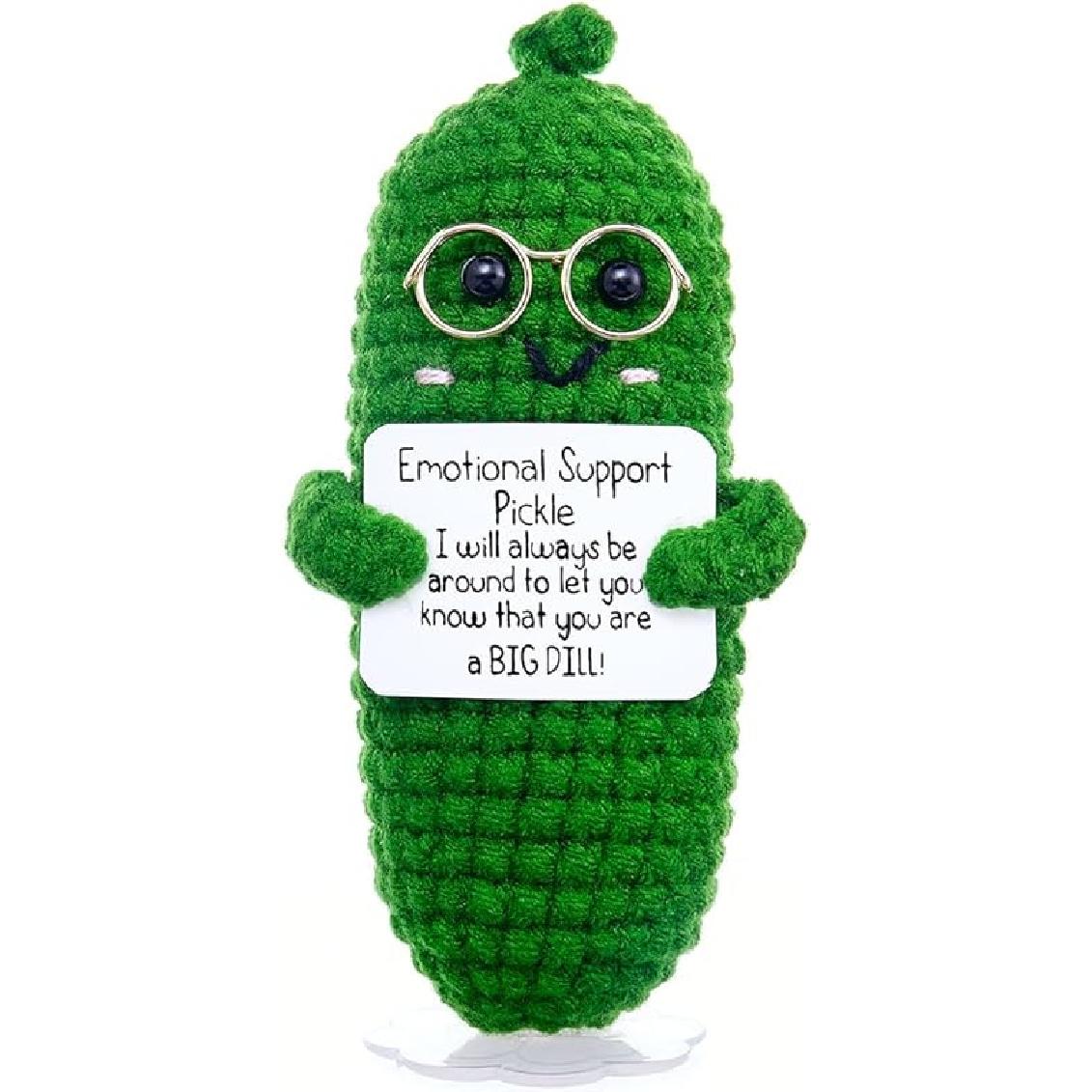 Emotional Support Plushies Positive Crochet Animal with Positive Messages, Fun Things Gag Weird Stuff Gifts for Men Friends, Boyfriends, Husband