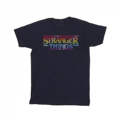 Camiseta Masculina Netflix Stranger Things Logo Ponto Arco-Íris