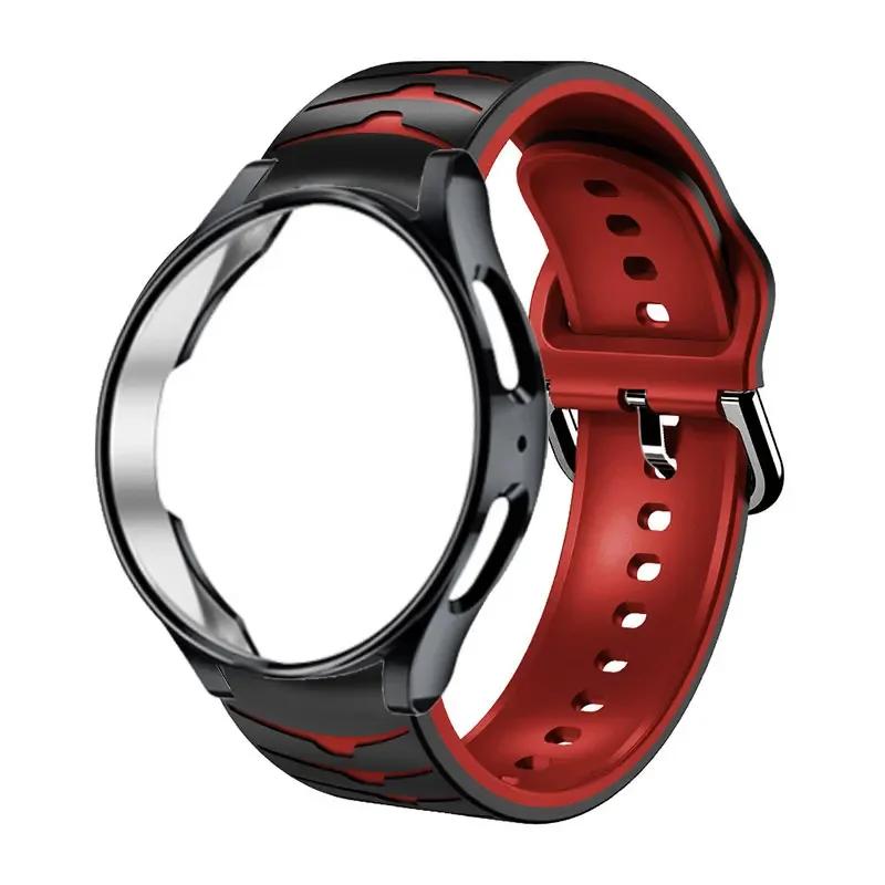 No Gaps Band For Samsung Galaxy Watch 6 classic 43 47mm/4/5/6 44mm 40mm Silicone correa Bracelet Galaxy 5 Pro 45mm Strap+Case